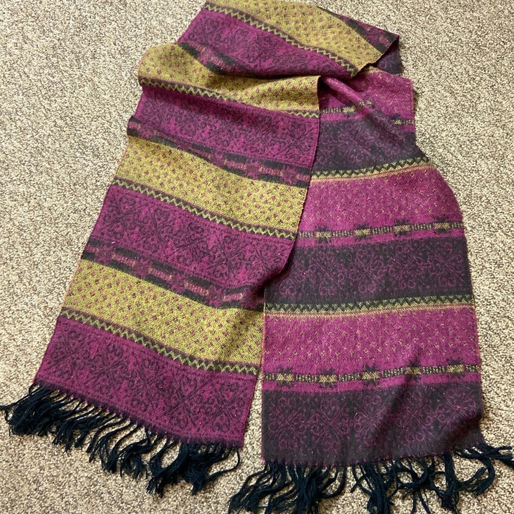 Vintage Scarf Size 120X12” Burgundy